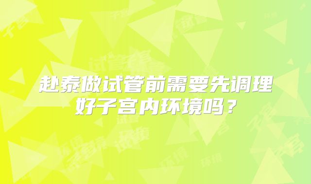 赴泰做试管前需要先调理好子宫内环境吗？
