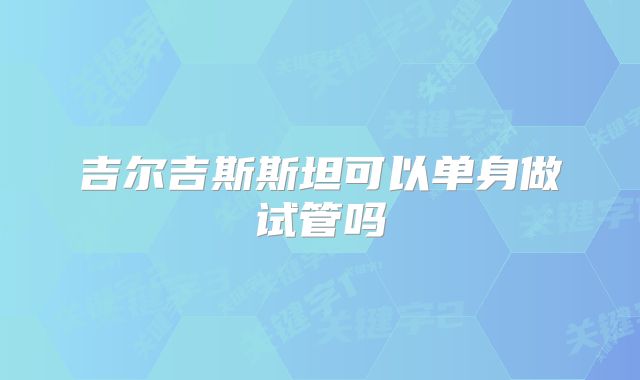 吉尔吉斯斯坦可以单身做试管吗