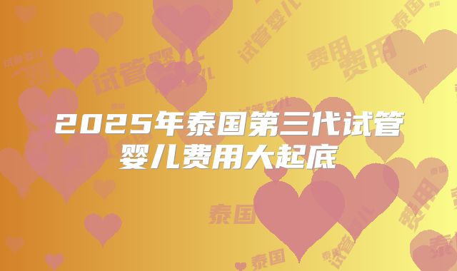 2025年泰国第三代试管婴儿费用大起底