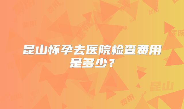 昆山怀孕去医院检查费用是多少？