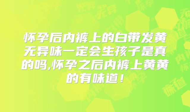怀孕后内裤上的白带发黄无异味一定会生孩子是真的吗,怀孕之后内裤上黄黄的有味道！