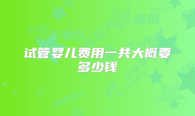 试管婴儿费用一共大概要多少钱