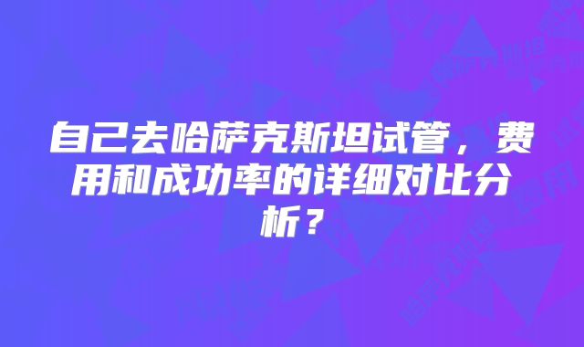 自己去哈萨克斯坦试管，费用和成功率的详细对比分析？
