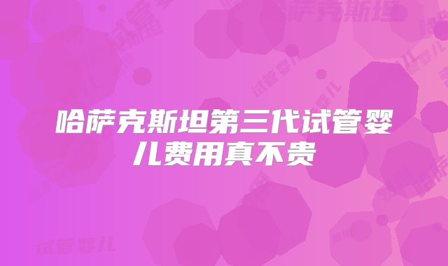 哈萨克斯坦第三代试管婴儿费用真不贵