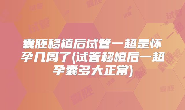 囊胚移植后试管一超是怀孕几周了(试管移植后一超孕囊多大正常)