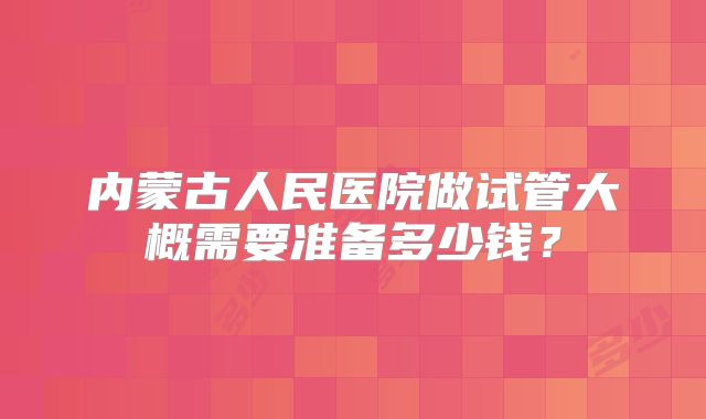 内蒙古人民医院做试管大概需要准备多少钱？