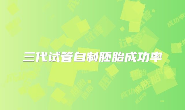 三代试管自制胚胎成功率