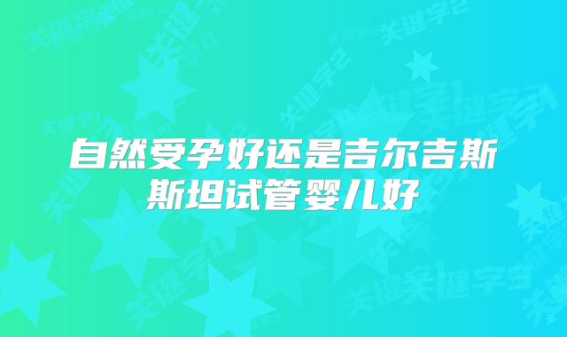 自然受孕好还是吉尔吉斯斯坦试管婴儿好