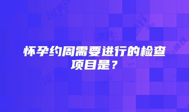怀孕约周需要进行的检查项目是?