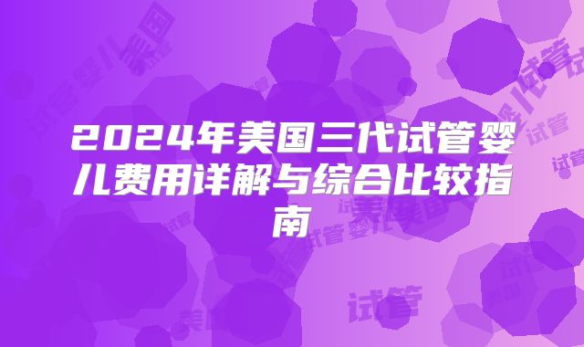 2024年美国三代试管婴儿费用详解与综合比较指南