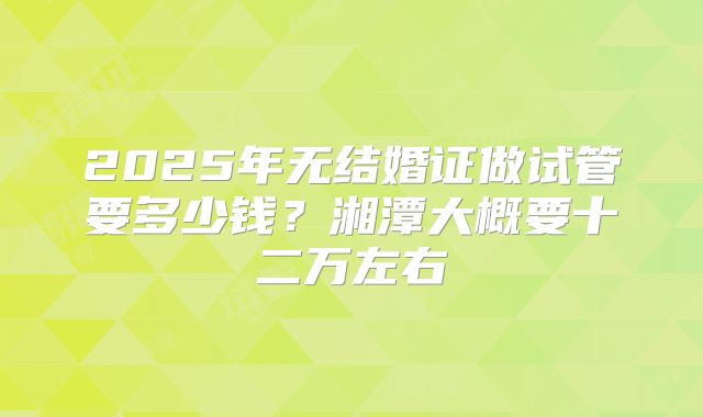 2025年无结婚证做试管要多少钱?湘潭大概要十二万左右