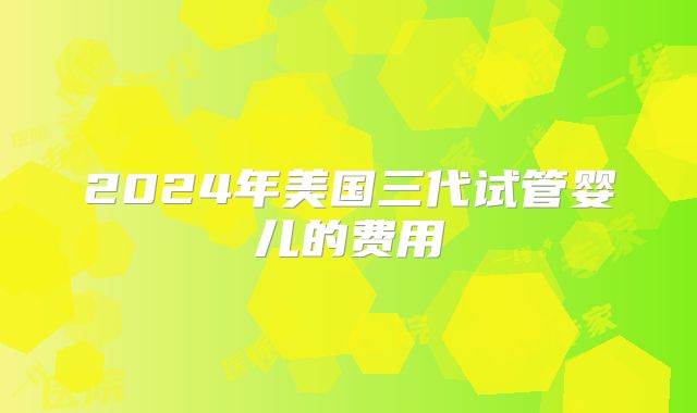 2024年美国三代试管婴儿的费用