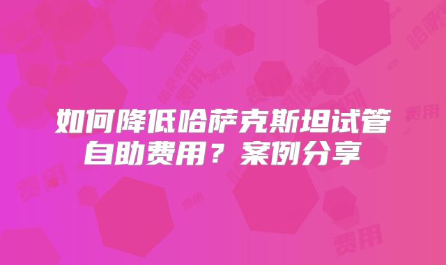 如何降低哈萨克斯坦试管自助费用？案例分享