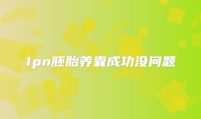 1pn胚胎养囊成功没问题