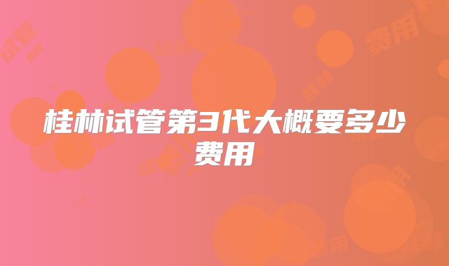桂林试管第3代大概要多少费用