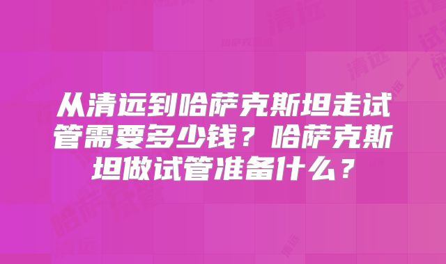 从清远到哈萨克斯坦走试管需要多少钱？哈萨克斯坦做试管准备什么？