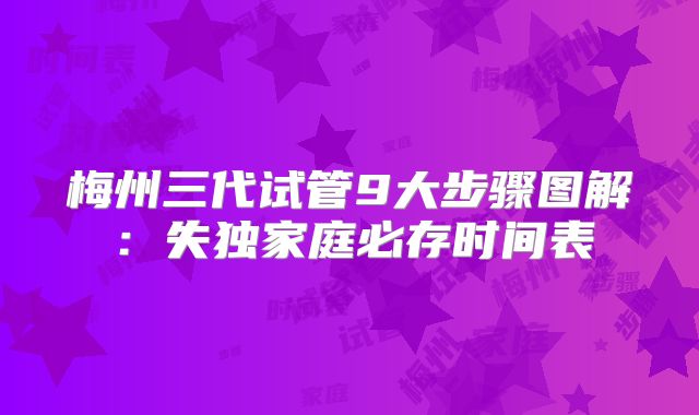 梅州三代试管9大步骤图解：失独家庭必存时间表