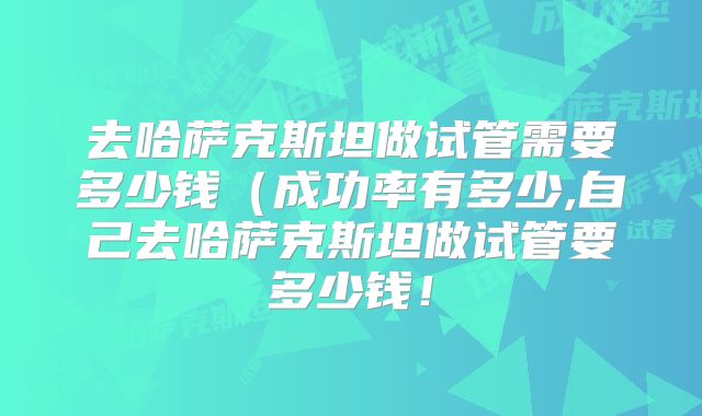 去哈萨克斯坦做试管需要多少钱（成功率有多少,自己去哈萨克斯坦做试管要多少钱！