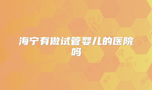 海宁有做试管婴儿的医院吗