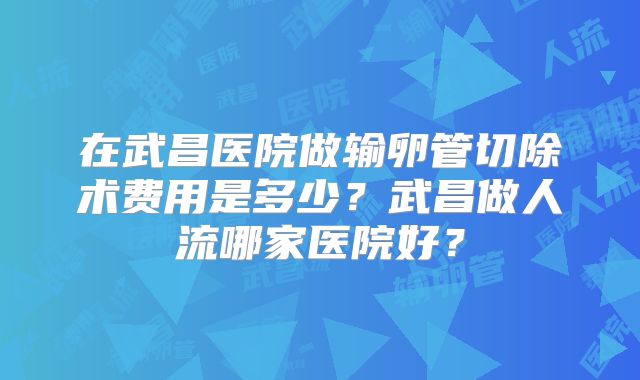 在武昌医院做输卵管切除术费用是多少?武昌做人流哪家医院好?