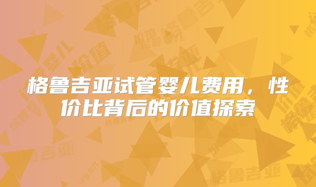 格鲁吉亚试管婴儿费用，性价比背后的价值探索