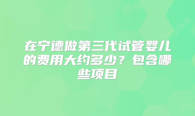 在宁德做第三代试管婴儿的费用大约多少？包含哪些项目