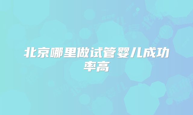 北京哪里做试管婴儿成功率高
