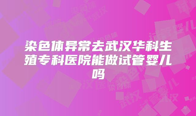 染色体异常去武汉华科生殖专科医院能做试管婴儿吗