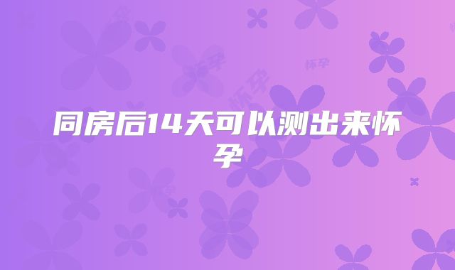 同房后14天可以测出来怀孕