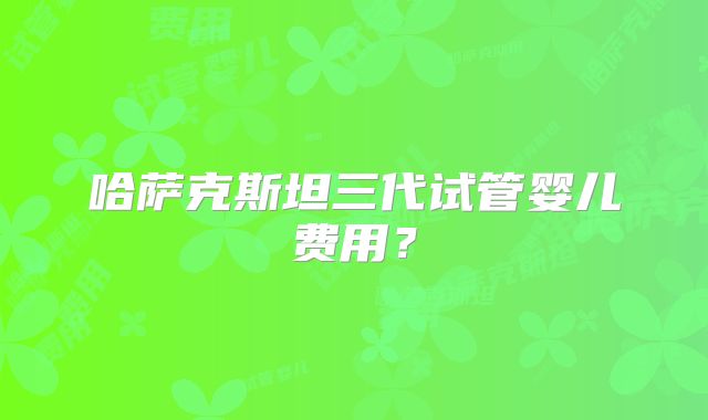 哈萨克斯坦三代试管婴儿费用？