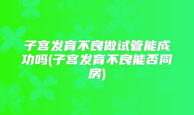 子宫发育不良做试管能成功吗(子宫发育不良能否同房)