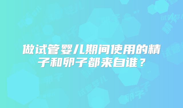 做试管婴儿期间使用的精子和卵子都来自谁？