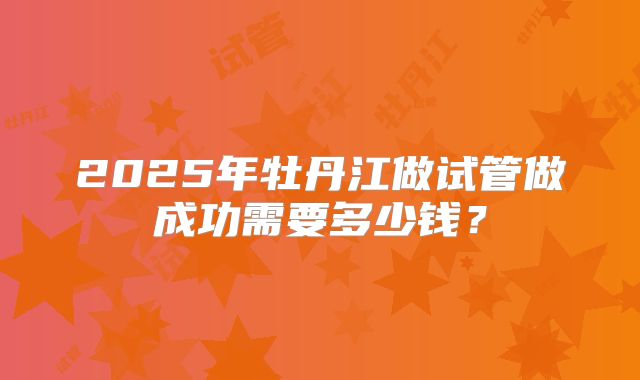 2025年牡丹江做试管做成功需要多少钱？