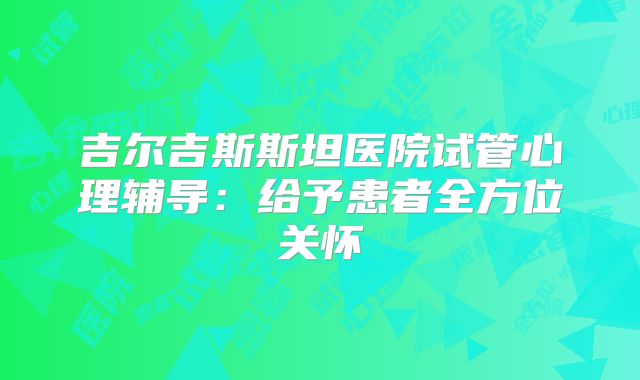 吉尔吉斯斯坦医院试管心理辅导：给予患者全方位关怀
