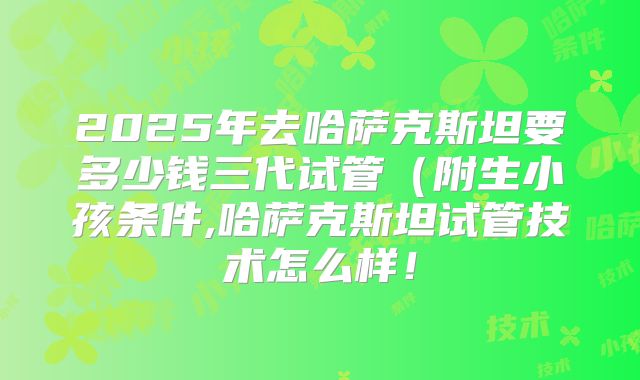 2025年去哈萨克斯坦要多少钱三代试管（附生小孩条件,哈萨克斯坦试管技术怎么样！