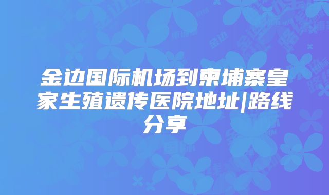 金边国际机场到柬埔寨皇家生殖遗传医院地址|路线分享