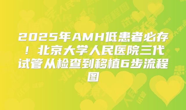 2025年AMH低患者必存!北京大学人民医院三代试管从检查到移植6步流程图