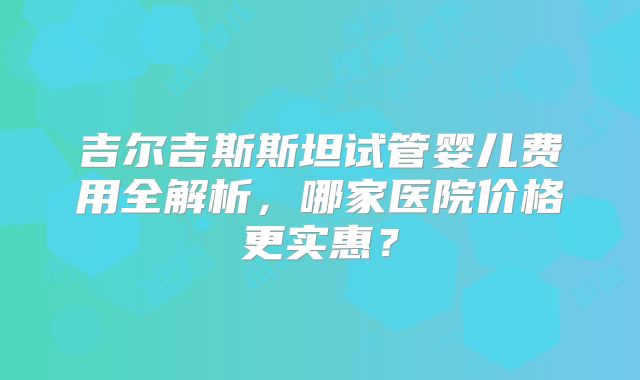 吉尔吉斯斯坦试管婴儿费用全解析，哪家医院价格更实惠？