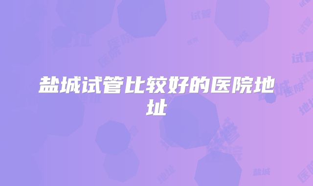 盐城试管比较好的医院地址