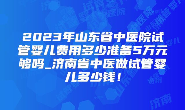 2023年山东省中医院试管婴儿费用多少准备5万元够吗_济南省中医做试管婴儿多少钱!