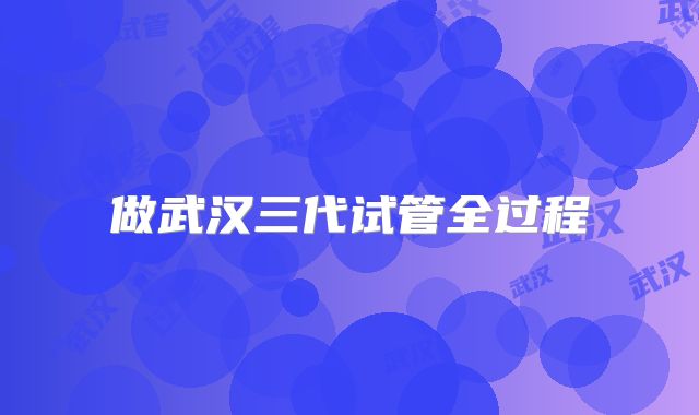 做武汉三代试管全过程