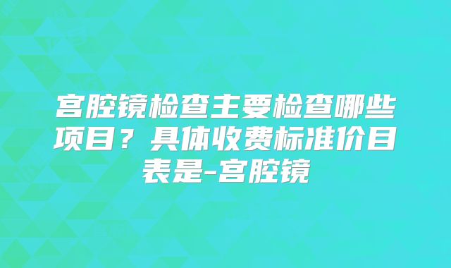 宫腔镜检查主要检查哪些项目？具体收费标准价目表是-宫腔镜