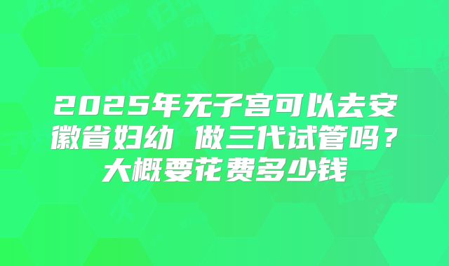 2025年无子宫可以去安徽省妇幼 做三代试管吗?大概要花费多少钱