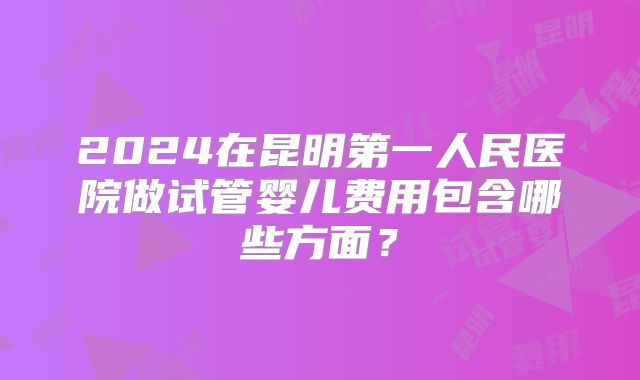 2024在昆明第一人民医院做试管婴儿费用包含哪些方面？