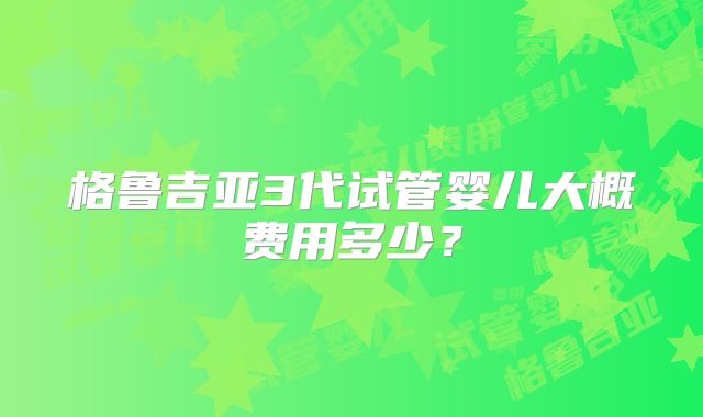格鲁吉亚3代试管婴儿大概费用多少?