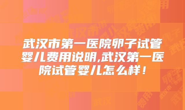 武汉市第一医院卵子试管婴儿费用说明,武汉第一医院试管婴儿怎么样！