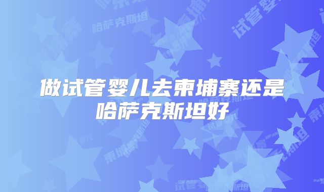 做试管婴儿去柬埔寨还是哈萨克斯坦好
