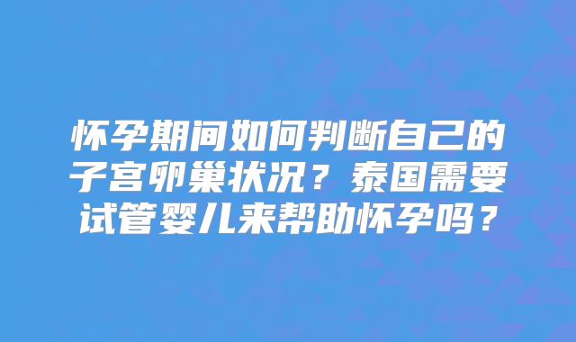 怀孕期间如何判断自己的子宫卵巢状况?泰国需要试管婴儿来帮助怀孕吗?