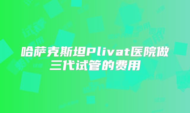 哈萨克斯坦Plivat医院做三代试管的费用