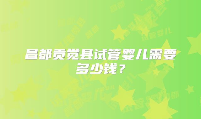 昌都贡觉县试管婴儿需要多少钱？